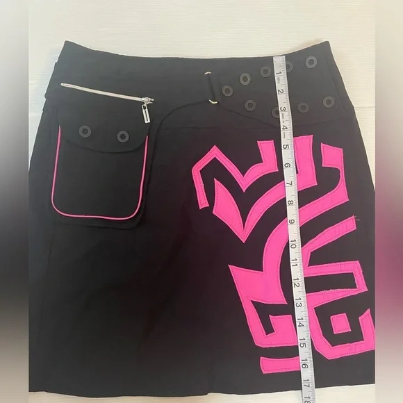 Jamie Sadock Skort Utility Wrap Skirt Black Pink Size M/L - Picture 3 of 9
